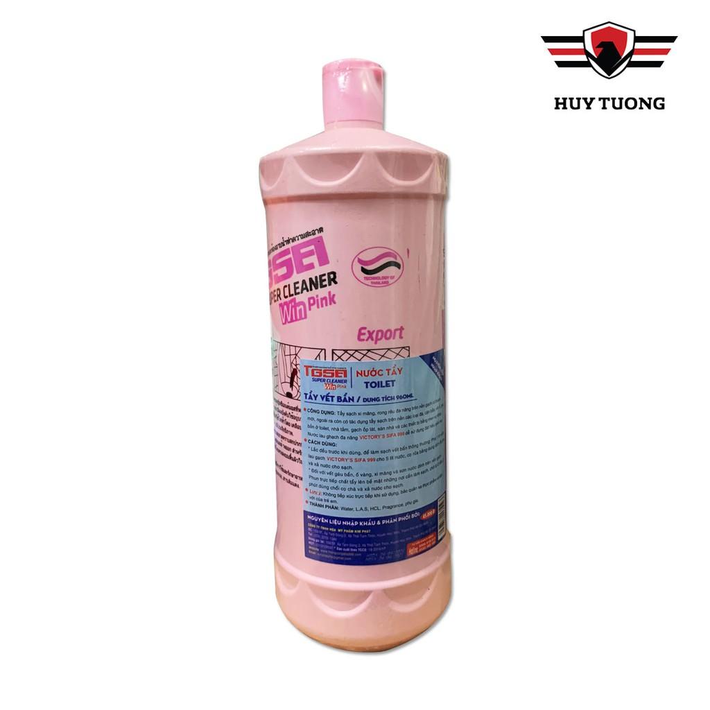 Nước tẩy gạch xi măng, tẩy hồng nhà tắm toilet đa năng TGSA Super Cleaner Pink 960ml cao cấp - Huy Tưởng