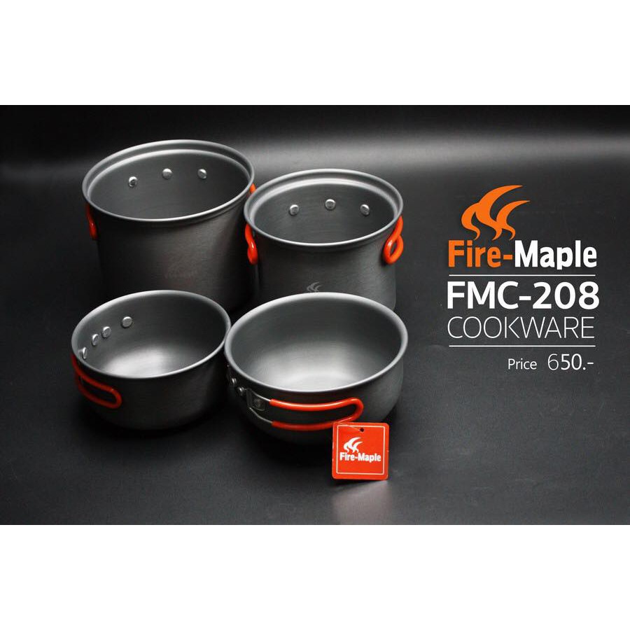 Bộ dụng cụ nấu ăn dã ngoại cắm trại Firemaple FMC-208  nồi camping 4 món lunch box A291