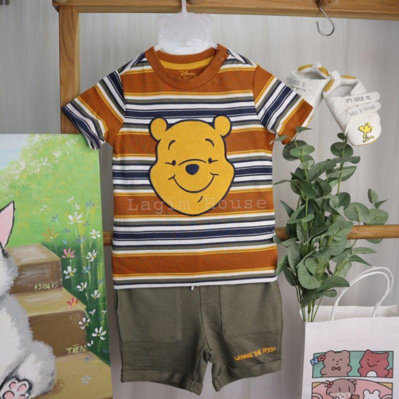 Bộ hè cho bé trai gấu Pooh kẻ sọc Disney