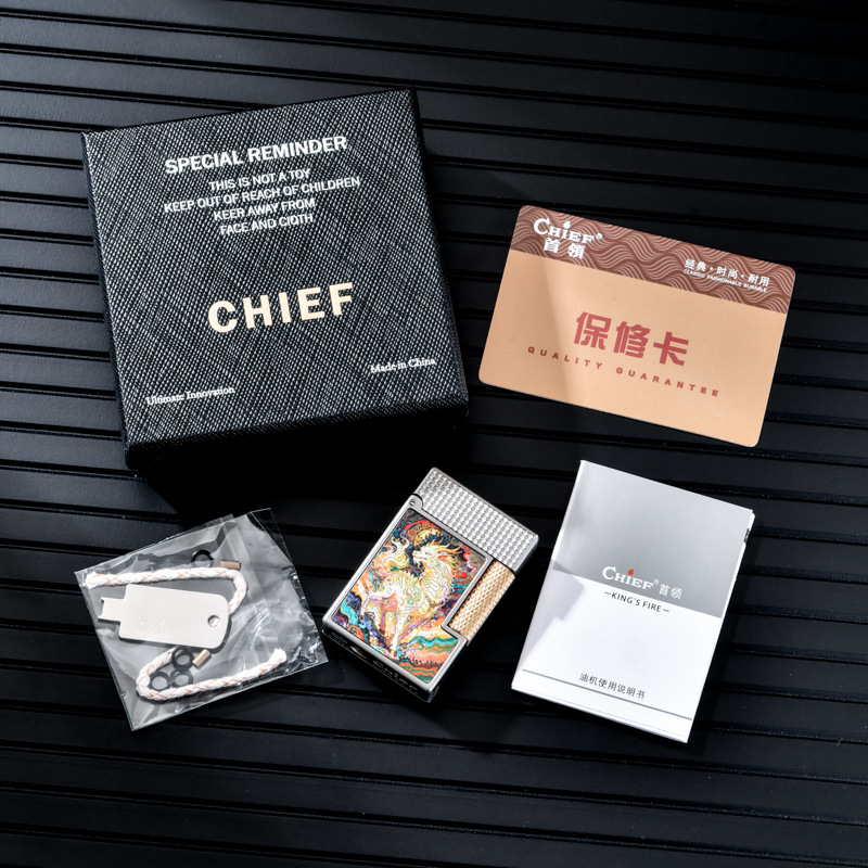 Vỏ hộp quẹt bật lửa xăng đá CF-328 họa tiết hoa văn 2 mặt (Giao hình màu ngẫu nhiên)