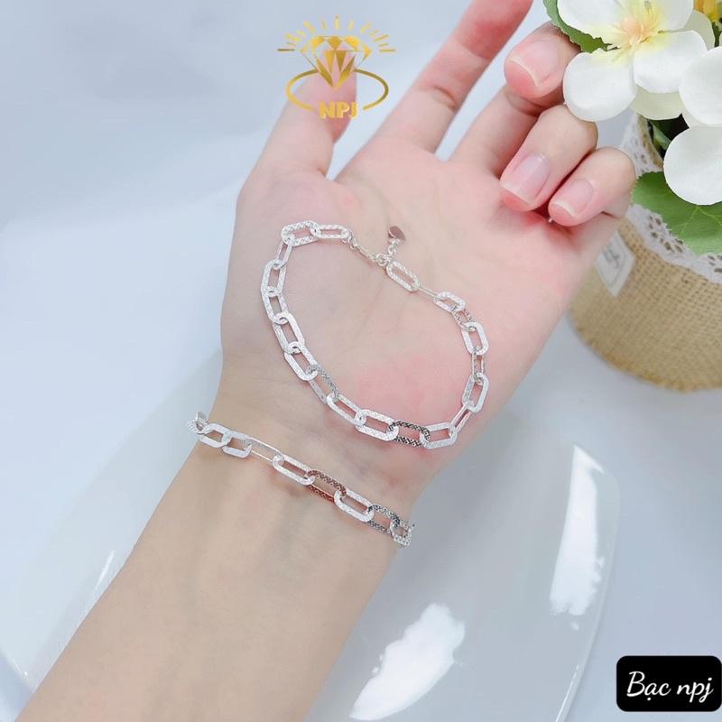 Lắc tay Xích , Vòng tay Xích phay Bạc Ta ️ Siêu Hot ️-Bạc Npj