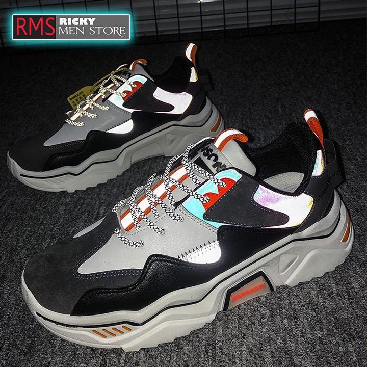 Giày sneaker nam phản quang cá tính - giày nam đế cao , năng động
