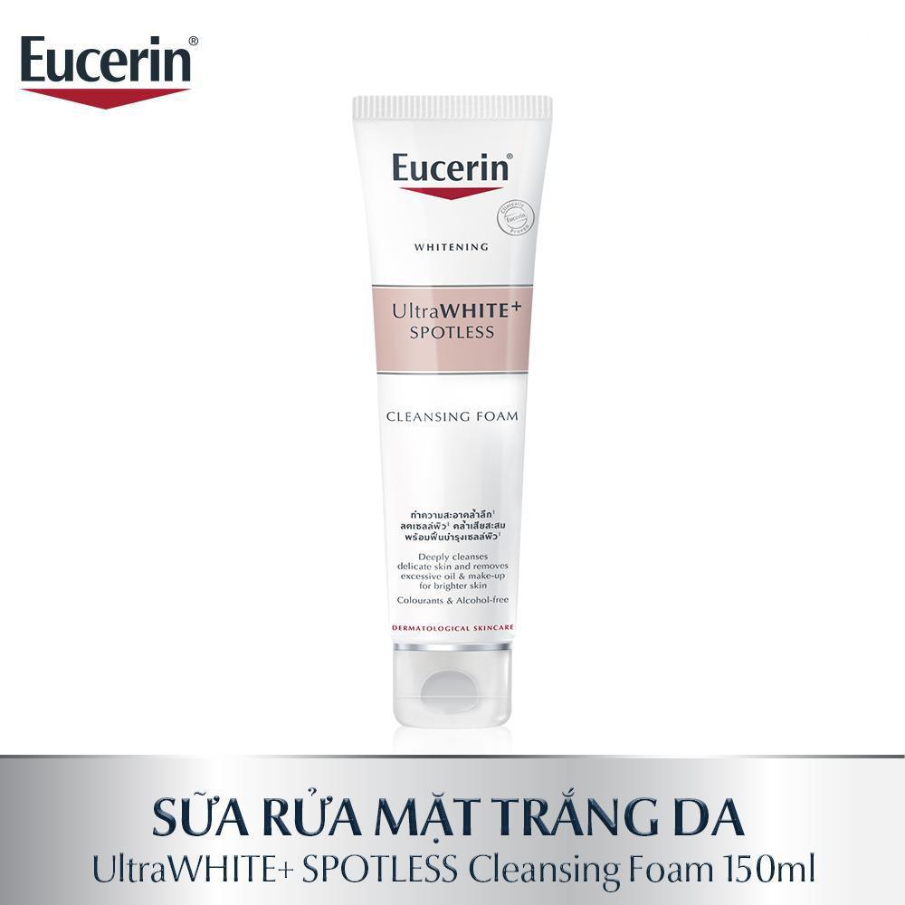 Combo Eucerin Ultrawhite+ Spotless: Sữa Rửa Mặt, Kem Dưỡng Trắng Da Ngày Và Đêm Giảm Thâm Nám