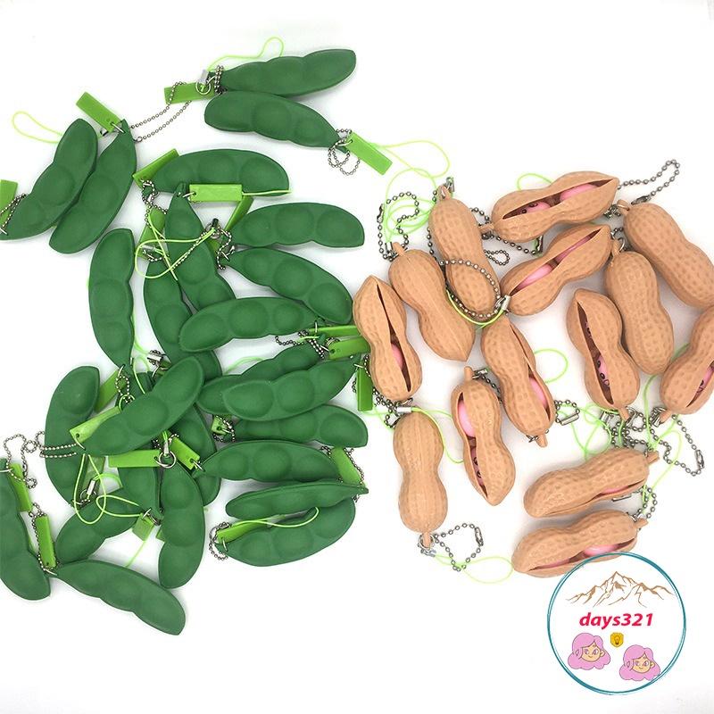 MÓC KHÓA HẠT LẠC Móc khóa đồ chơi bóp nén xếp hình hạt đậu vui nhộn giải tỏa căng thẳng sáng tạo