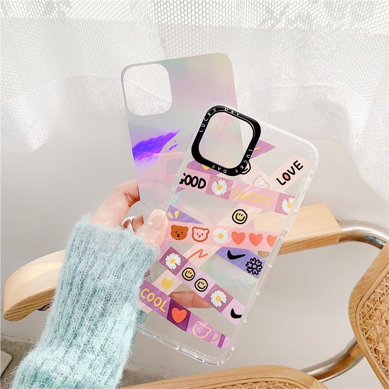 Ốp Lưng iPhone Viền Trong Sticker Phản Quang Dành Cho iPhone 6 / 6 Plus / 7 / 7 Plus / 8 / 8 Plus / X / Xs / Xs Max / 11 / 11 Pro / 11 Pro Max / 12 / 12 Pro / 12 Pro Max