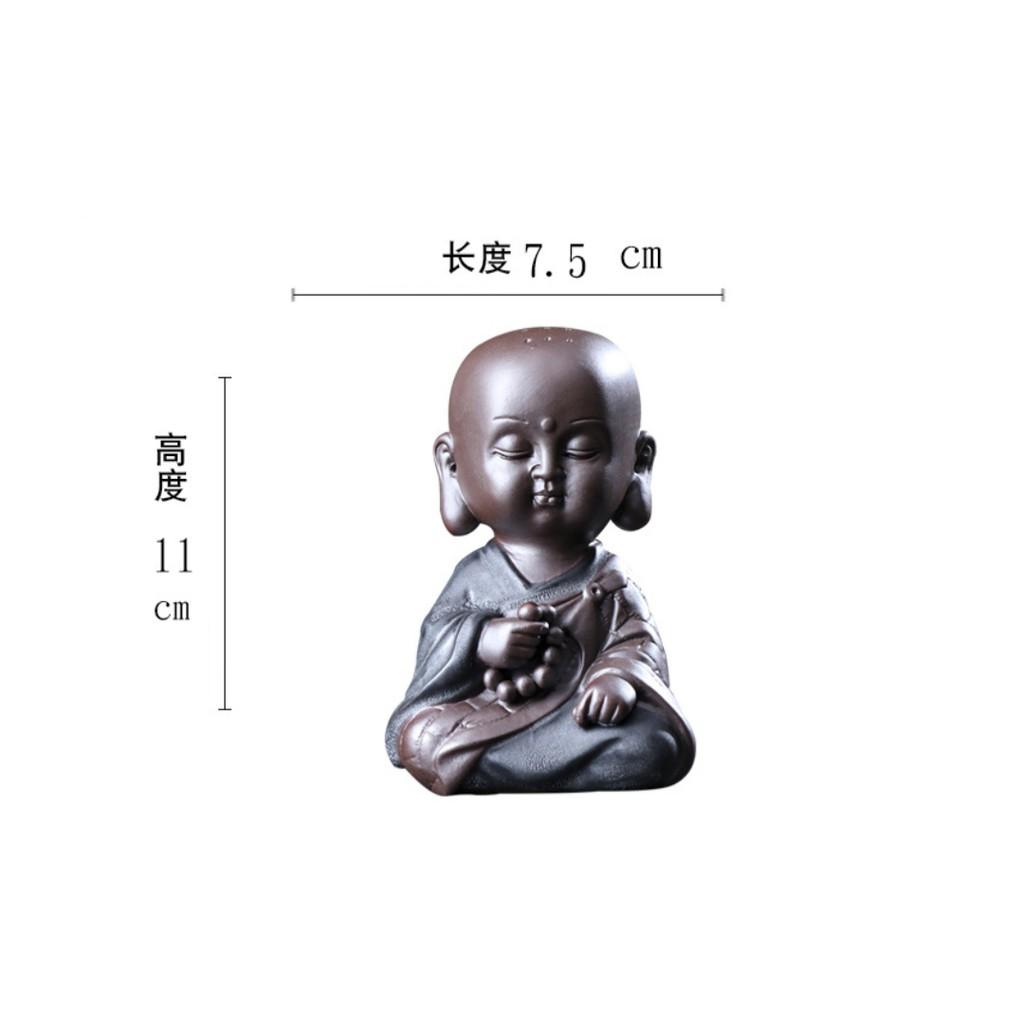 Tượng gốm tử sa nhà sư ngồi thiền tịnh tâm- Tượng sư phụ ngồi thiền