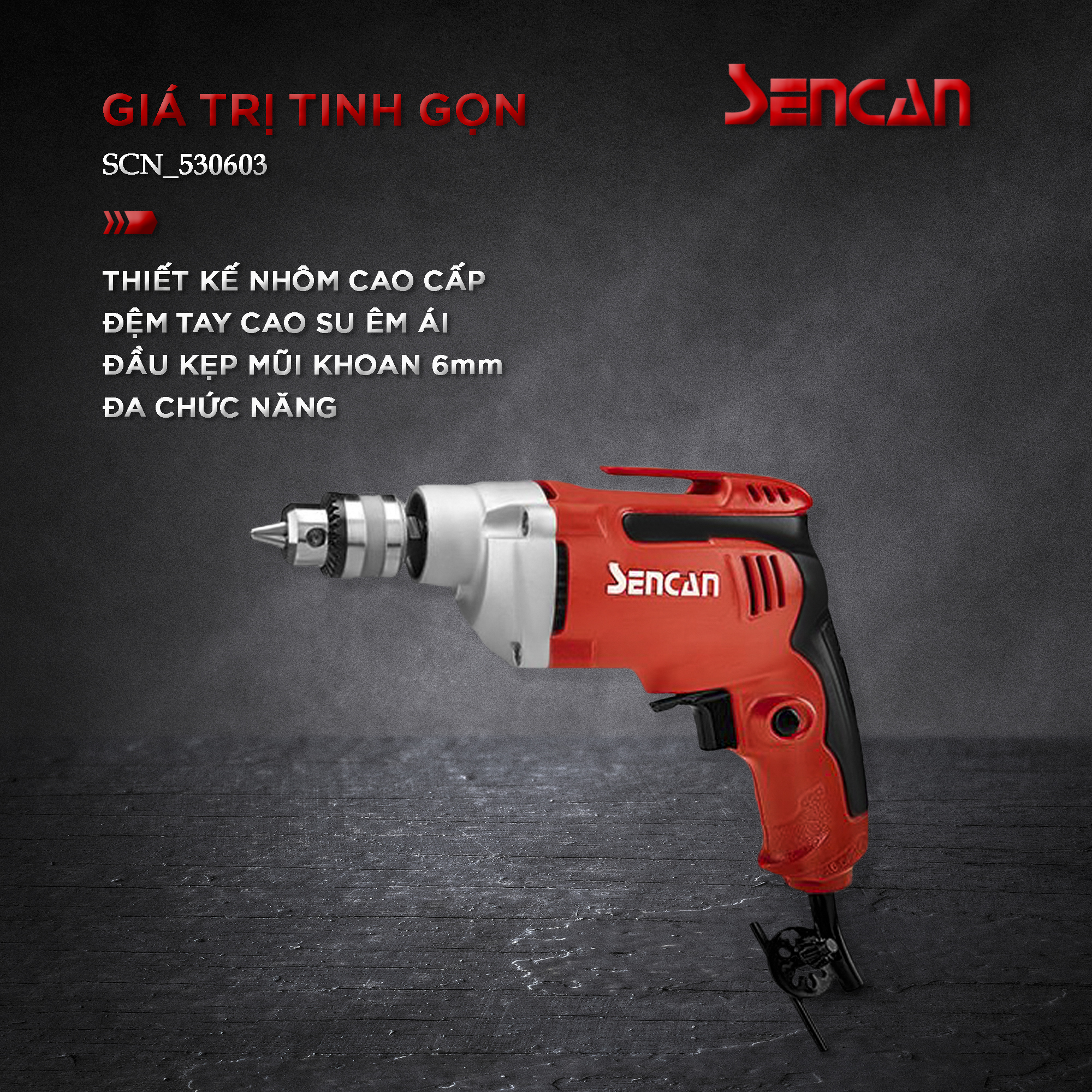 Máy khoan đầu sắt 6mm Sencan 530603