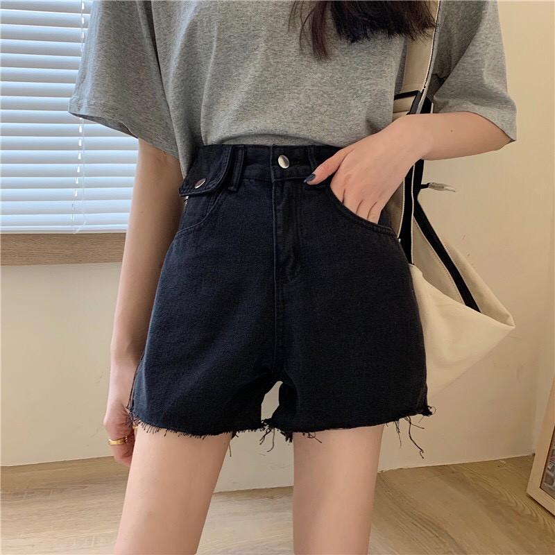Quần Short Cạp Cao Ống Rộng Tua Gấu _C9