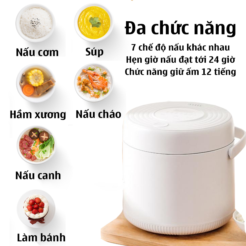 Nồi Cơm Điện Tử Dung Tích 2l Công Suất 400W Có Chế Độ Hẹn Giờ