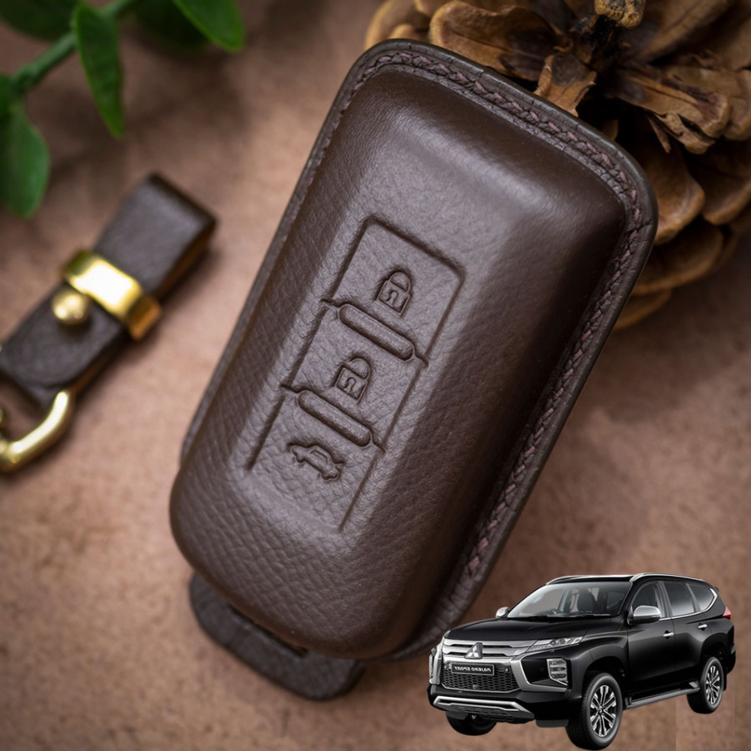 Bao Da Chìa Khóa ô tô MITSUBISHI PAJERO SPORT  | Bọc chìa khóa ô tô da thật khâu tay