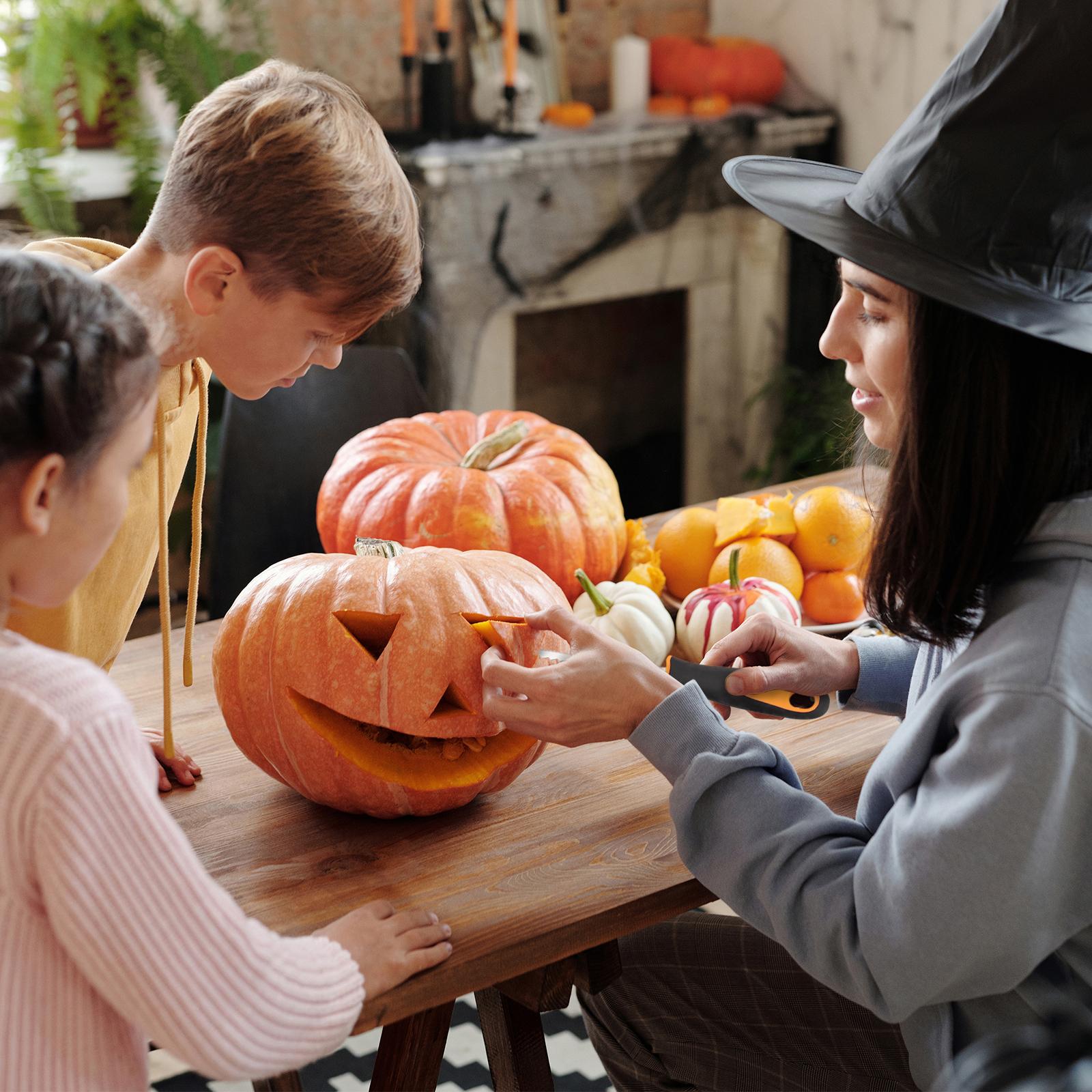 Bộ Dụng Cụ Chạm Khắc Bí Ngô Halloween Với Túi Đựng Đồ Bằng Thép Không Gỉ