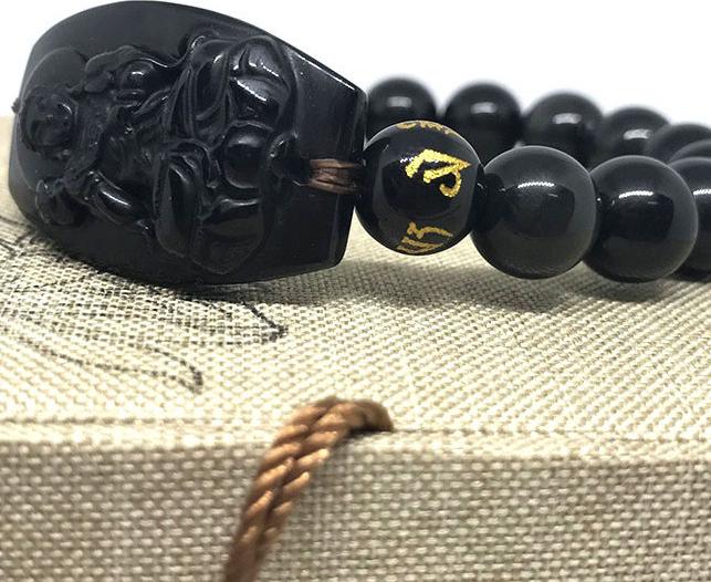 Vòng Tay Phật Bản Mệnh Đá Obsidian Đại Thế Chí Bồ Tát
