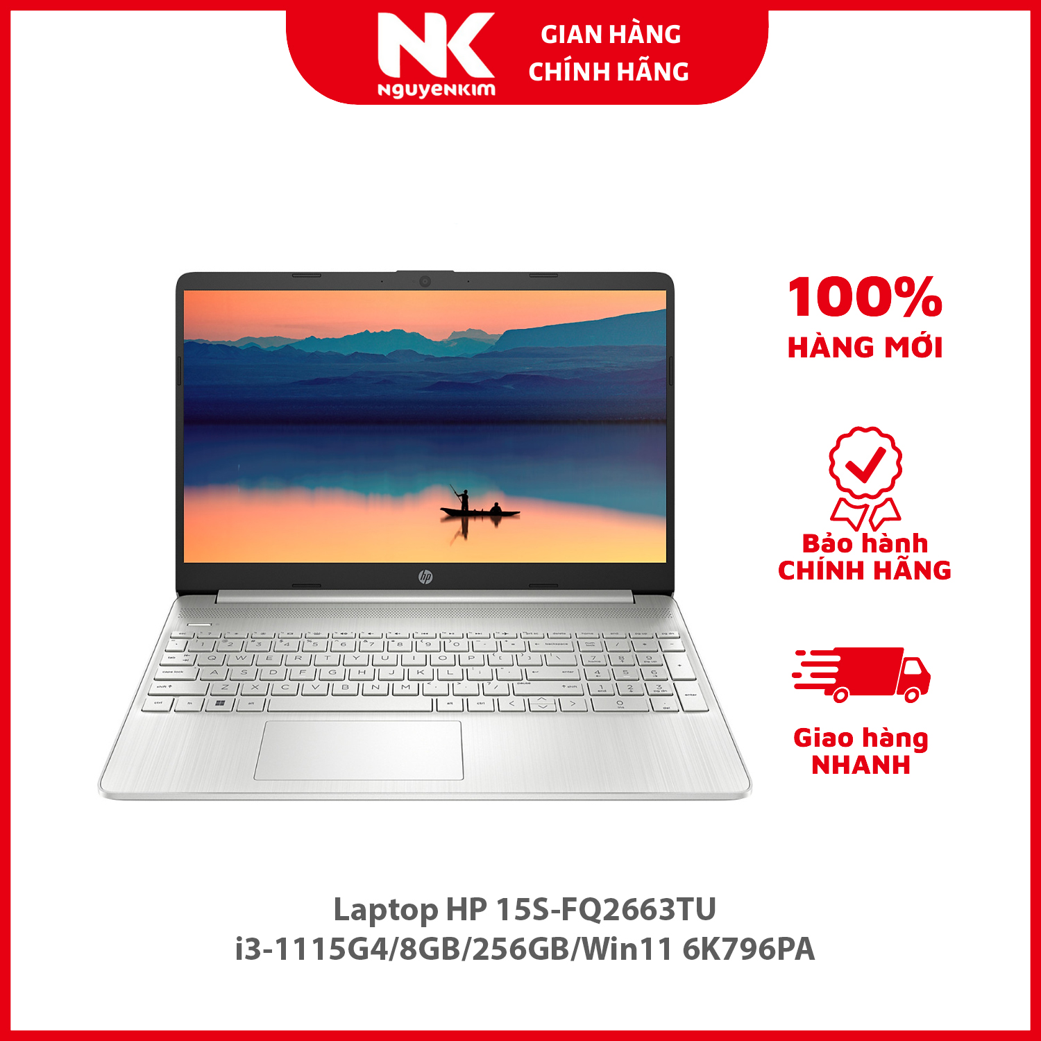 Laptop HP 15S-FQ2663TU i3-1115G4/8GB/256GB/Win11 6K796PA - Hàng chính hãng