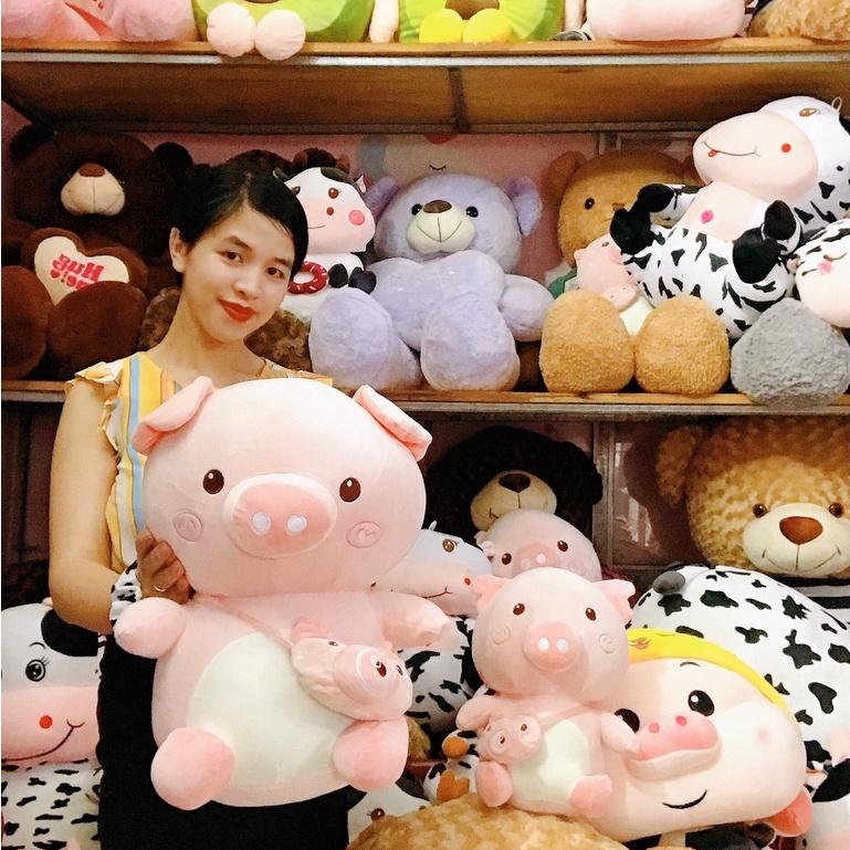 Gấu Bông Heo Đeo Máy Ảnh - Heo Nhồi Bông Cao Cấp Ảnh Thật Shop Chụp