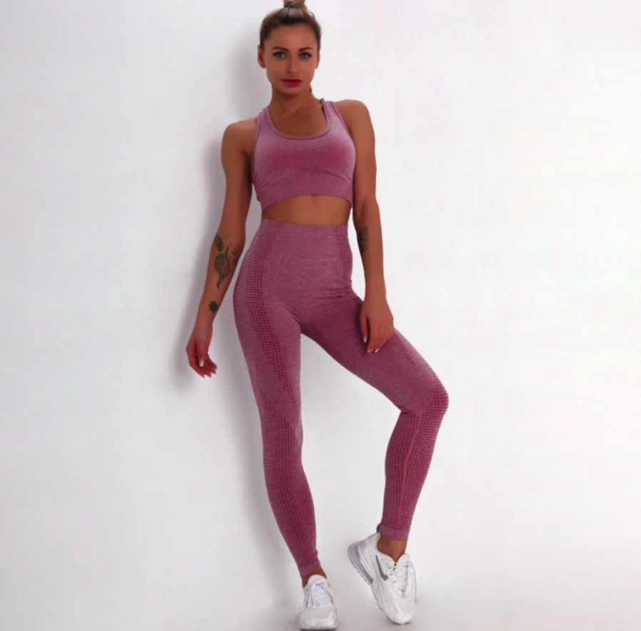 Nữ Phù Hợp Với Áo Thể Thao Thun Và Áo Ngực 2 Cái Tập Yoga Thể Dục Liền Mạch Bộ Tập Gym