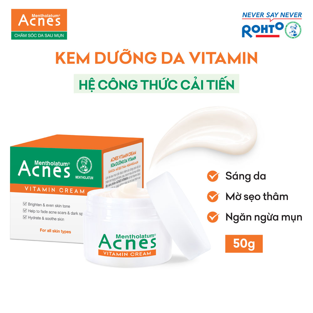 Kem dưỡng vitamin làm sáng da mờ sẹo thâm Acnes Vitamin Cream 50g