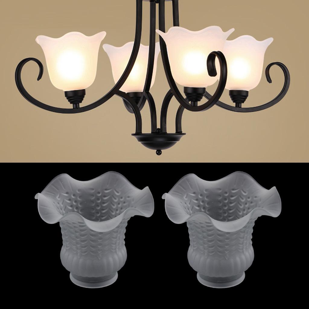 2pcs Glass Ceiling Lamp Shade Bedside Light Lampshade For Bedroom Hotel Kitchen