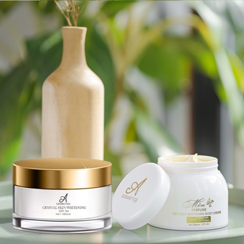 Bộ sản phẩm dưỡng trắng da body Acosmetics (Ủ trắng pha lê tinh thể nước và Kem body mềm)