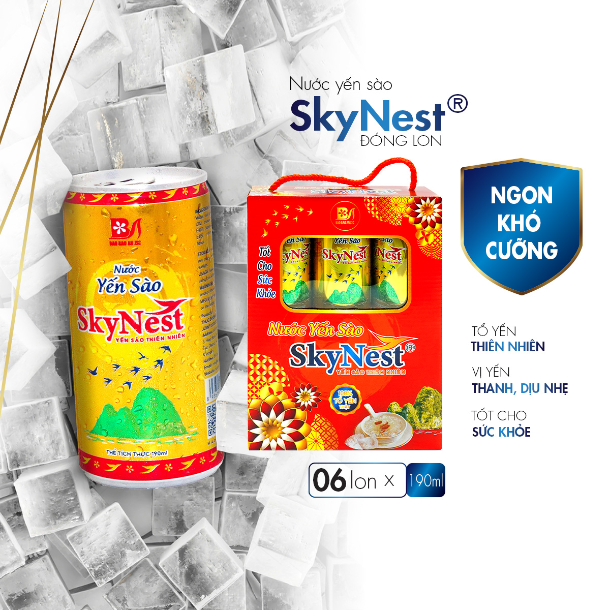 Nước Yến Sào SkyNest 3% Tổ Yến thật, Giải khát nhanh gọn, Tốt cho sức khỏe