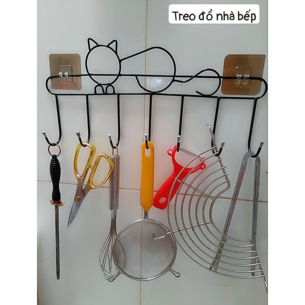 Móc Treo Tường Hình Con Mèo Đa Năng Bằng Sắt Chắc Chắn Sắp Xếp Không Cần Đục Lỗ Cho Văn Phòng