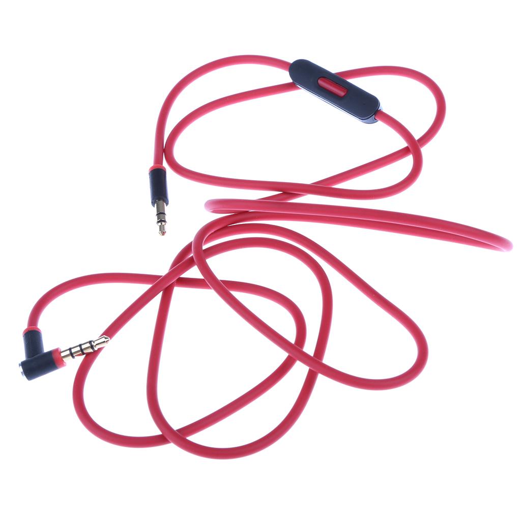 Replacement Audio Cable Cord Wire In-line Microphone For 3.5mm Headphones