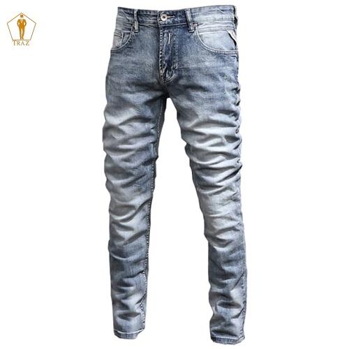 Quần jean rin nam TRAZ màu đen trơn ko rách chất bò cao cấp co dãn 4 chiều đẹp rin trơn form dáng skinny