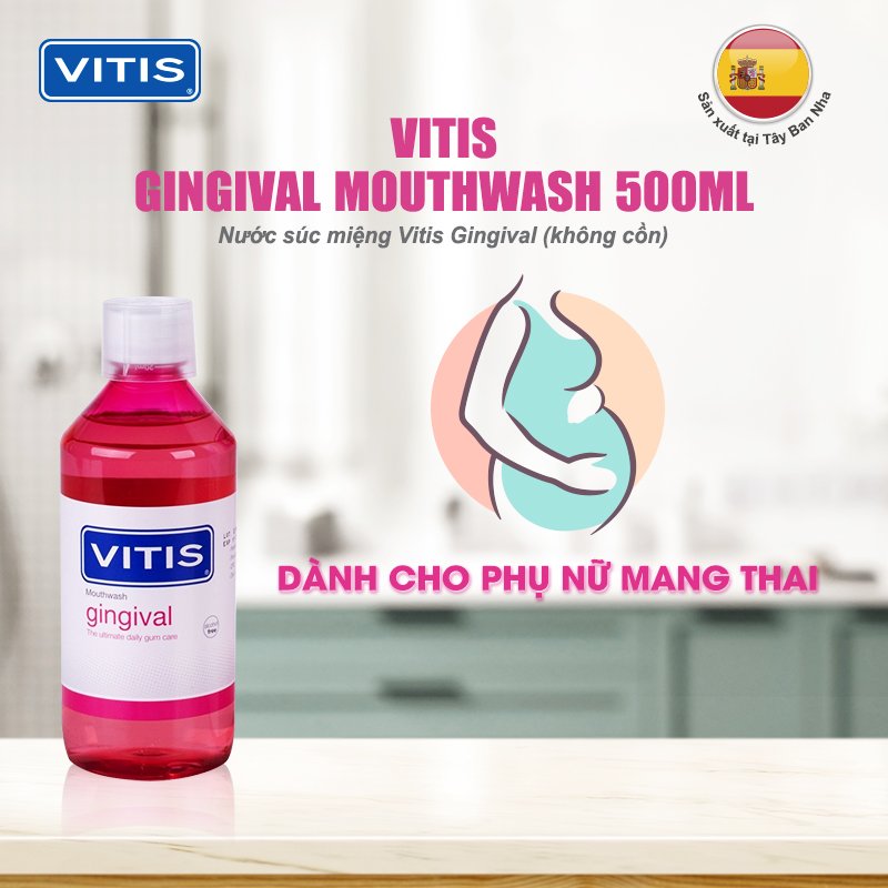 Nước súc miệng ngăn ngừa mảng bám dành cho nướu nhạy cảm Vitis Gingival 150ml-500ml (dùng được cho phụ nữ mang thai)