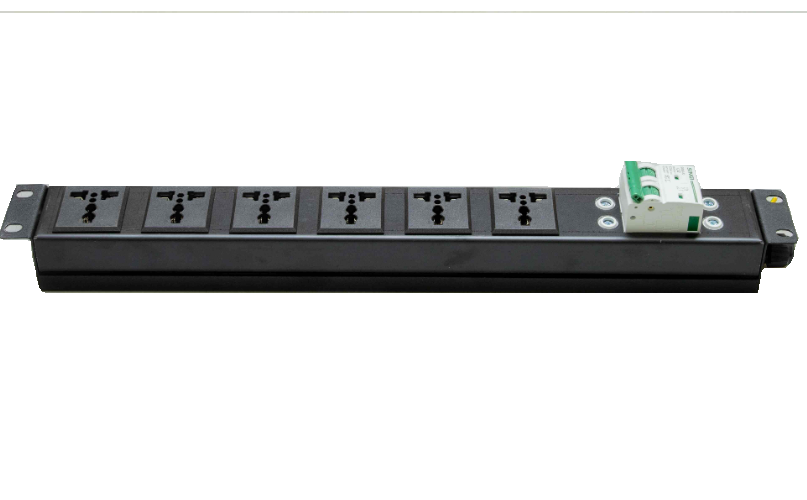 Thanh nguồn PDU 6 ổ đa năng rack 19 MCB 2P 32A:  Hàng chính hãng, Phụ kiện tủ rack , PDU có MCB , PDU rack 19&quot;, thanh nguồn chuẩn rack 19&quot;