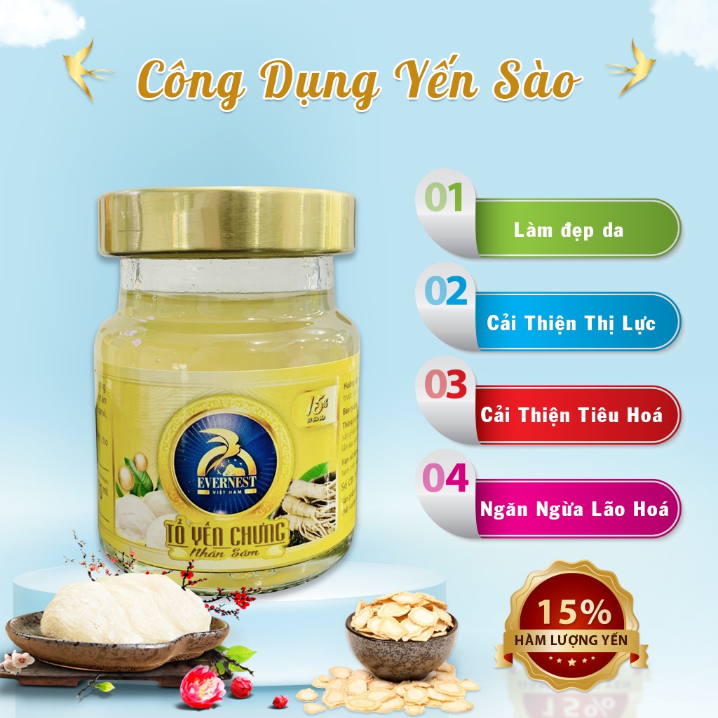 Nước Yến Sào Nguyên Chất Nhân Sâm Evernest