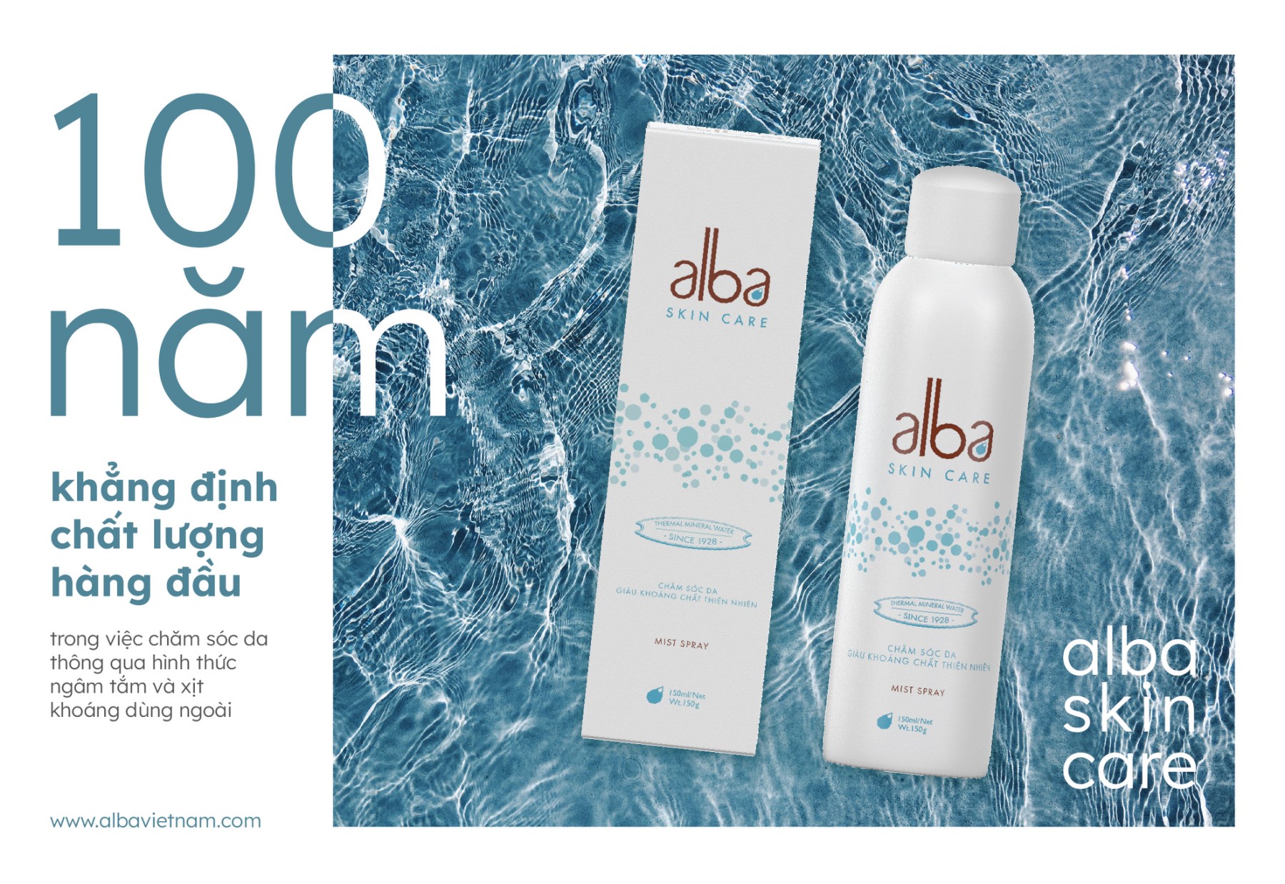 Xịt khoáng Alba Skin Care dưỡng ẩm và tái tạo da AB150 (150ml)