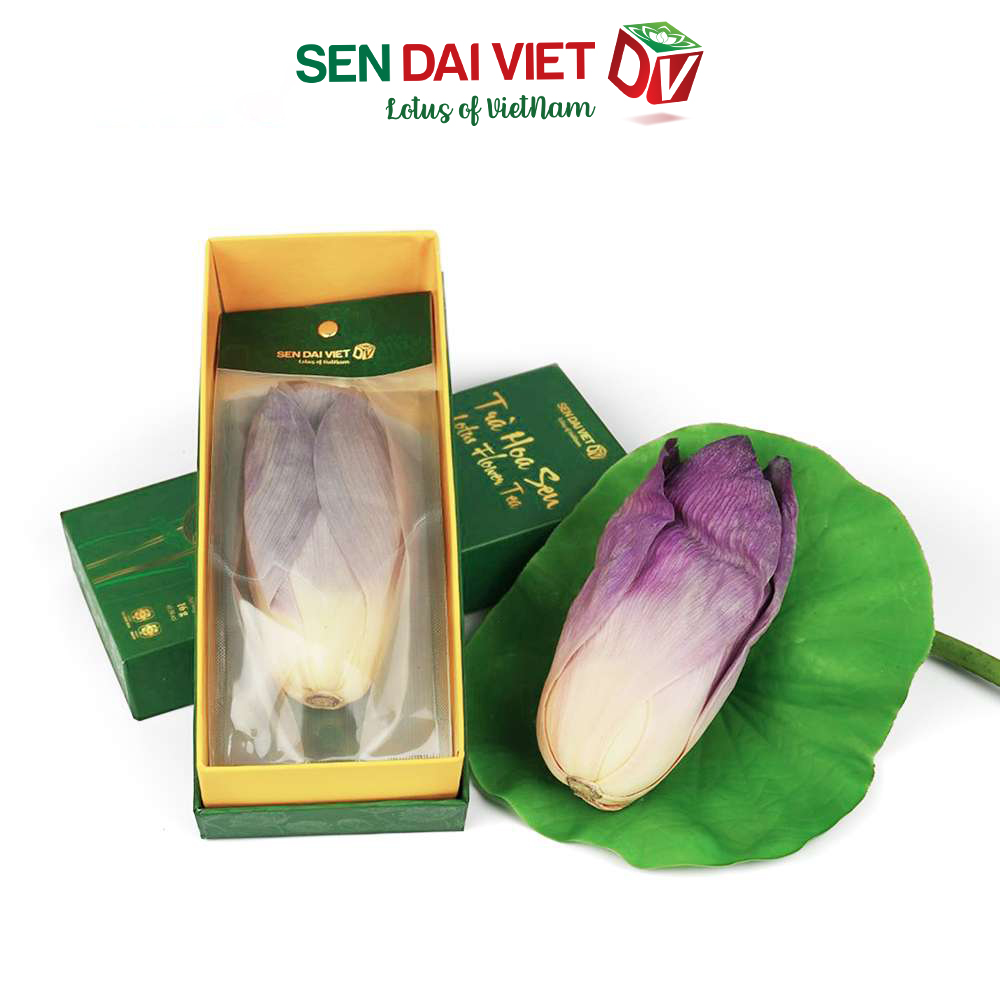 Trà Hoa Sen Sấy Thăng Hoa- Tinh Hoa Thiên Nhiên Việt, Hộp Quà Cao Cấp, ĐV- Sen Đại Việt- Hộp 1 Bông 16g