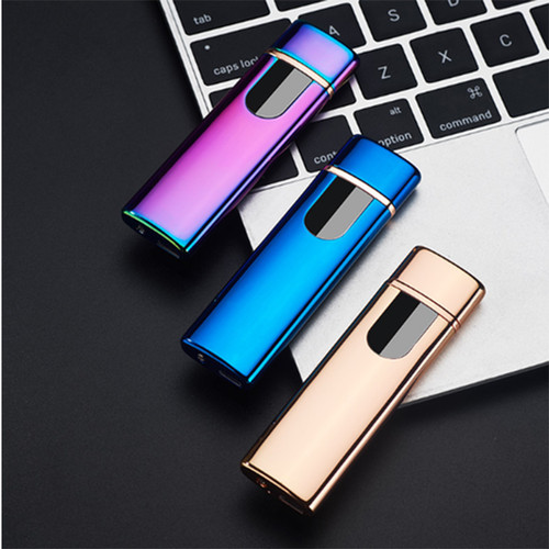 BẬT LỬA ĐIỆN CẢM ỨNG VÂN TAY KIM LOẠI - + tặng củ sạc 3 cổng usb