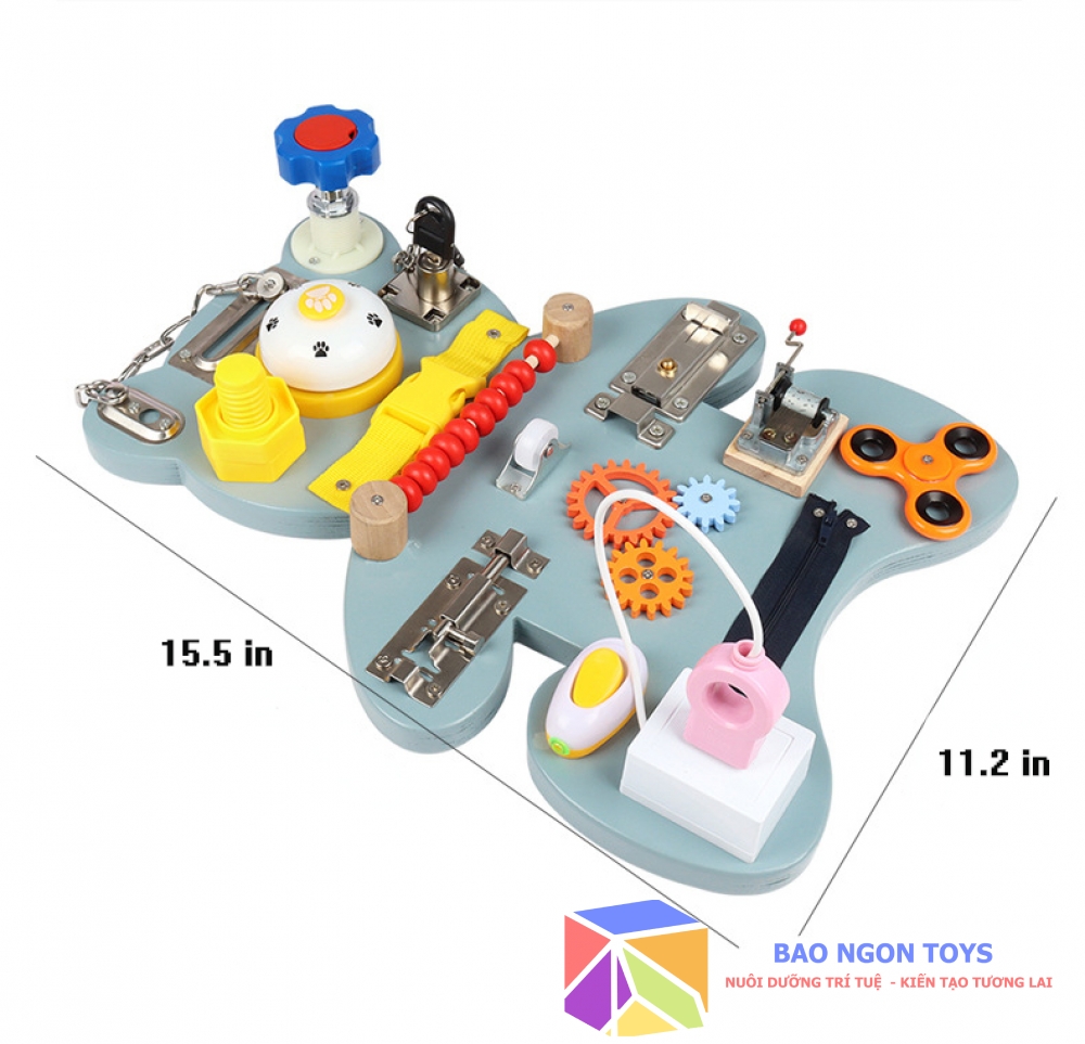 BẢNG BẬN RỘN HÌNH GẤU RÈN LUYỆN ĐA KỸ NĂNG, BEAR BUSY BOARD GIÚP BÉ PHÁT TRIỂN VẬN ĐỘNG TINH  - DG70A