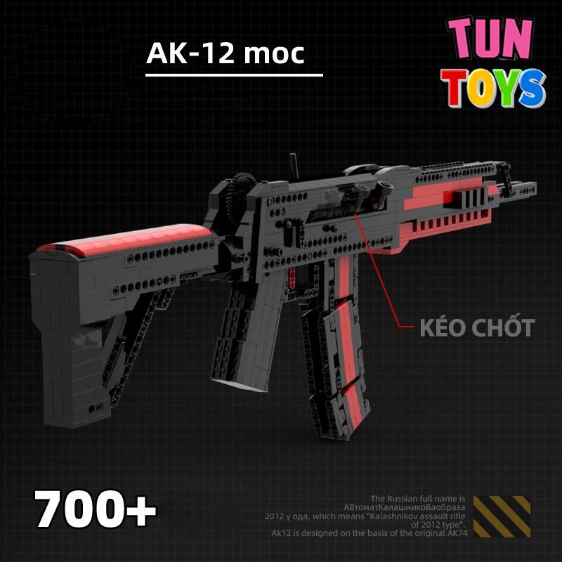 Đồ Chơi Lắp Ráp Trí Tuệ Mô Hình CSGO AK-12 MOC , 700+ Mảnh Ghép - Bản Thiết Kế Chuẩn 1:1 Của Kevin183