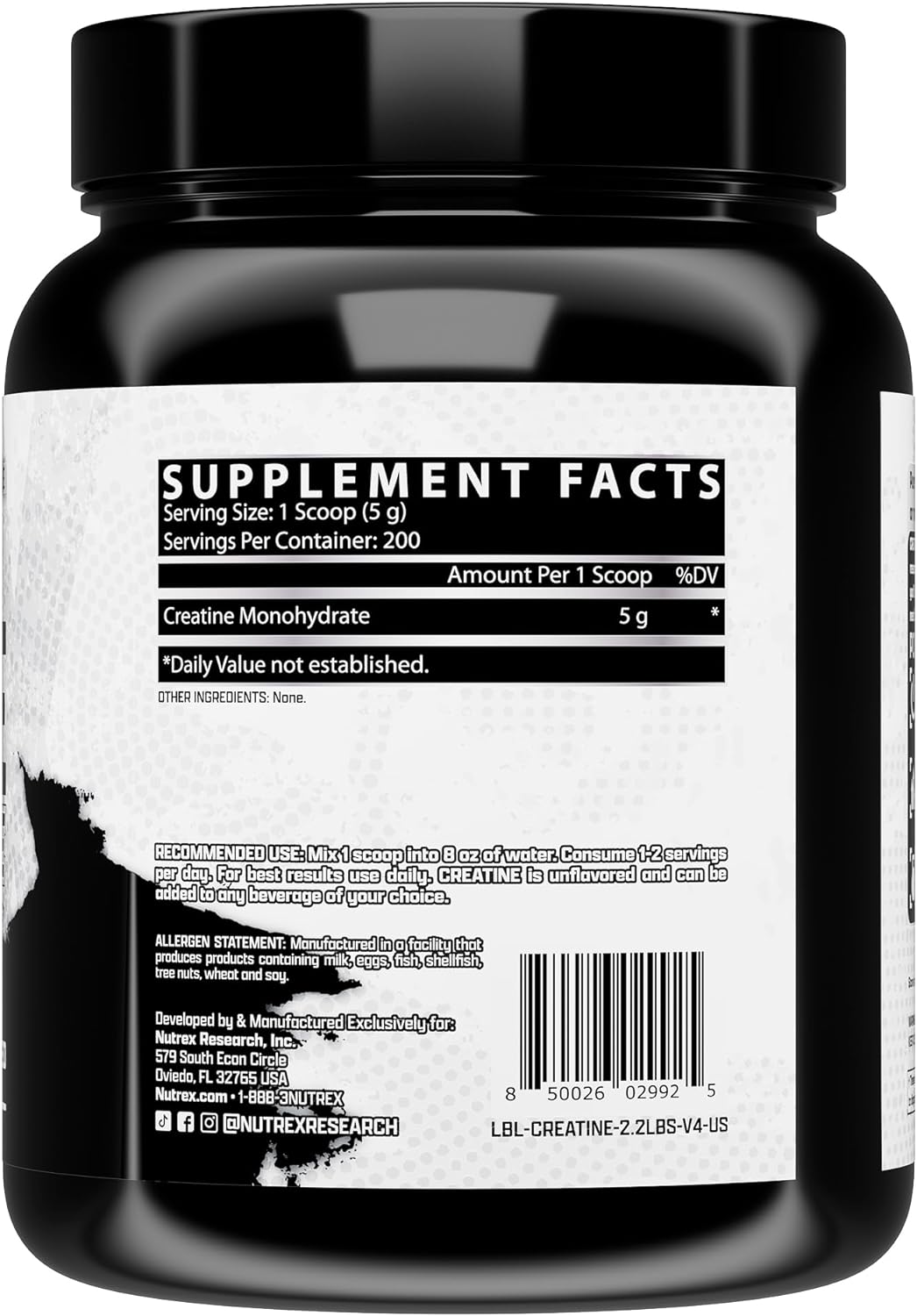Nutrex Creatine Monohydrate Drive 1000 gram - Hỗ Trợ Tăng Sức Mạnh Cơ, Phục Hồi Phát Triển Cơ Bắp