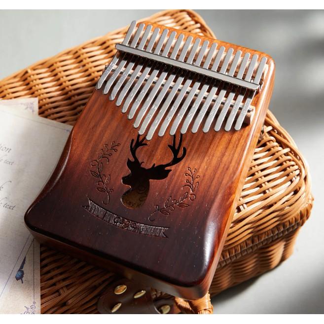 Đàn Kalimba Cega 17 Phím Gỗ Nguyên Tấm Mahogany Cao Cấp Kèm Full Phụ Kiện (GT, Bọc ngón tay, Búa, Túi nhung, khăn lau)