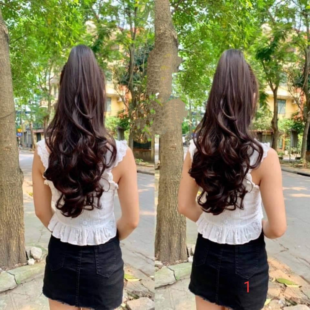 Tóc giả ngoặm xoăn dài siêu sang chảnh, giống tóc thật 100%, chất tơ cao cấp mềm mịn, chịu nhiệt tốt, có thể bấm, uốn, duỗi, gội thoải mái