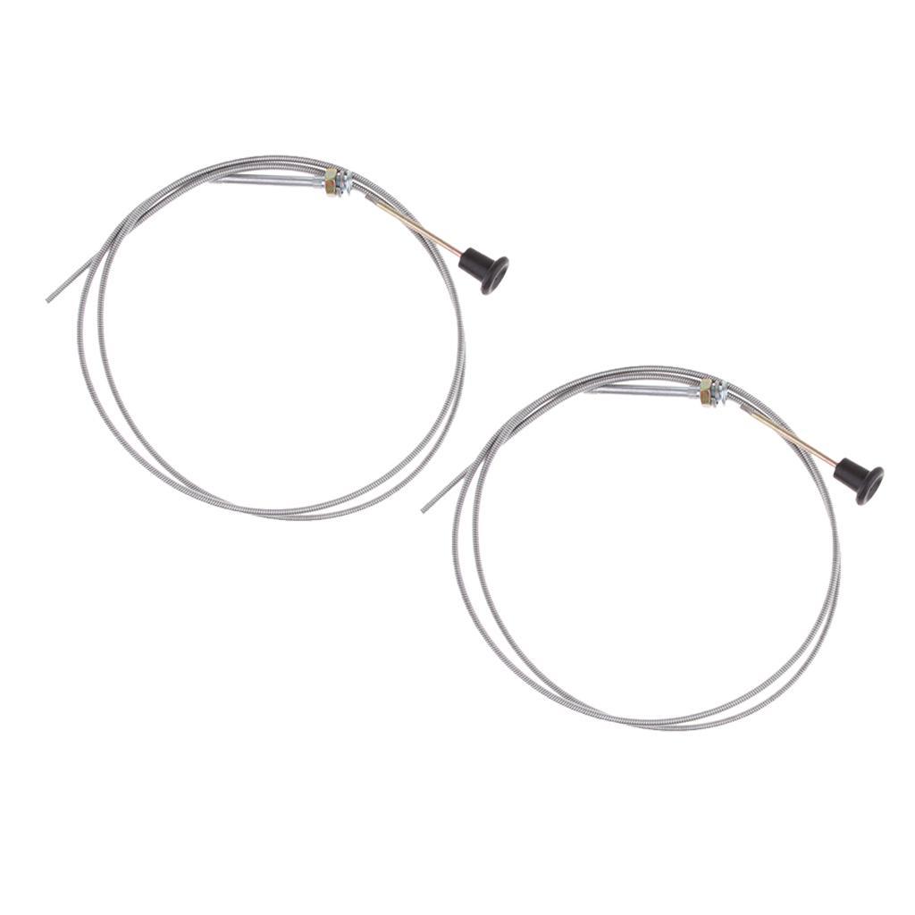 2x Universal Push Pull Choke Throttle Cable 60" Conduit Length Tractor Mower
