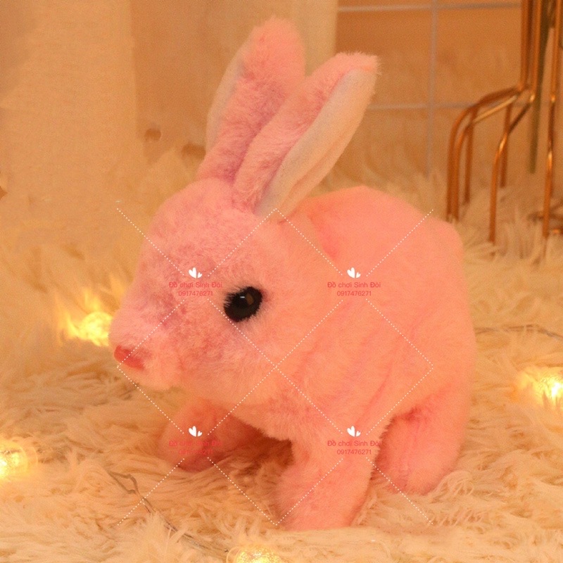 Thú bông thỏ nâu biết đi và có tiếng kêu - mô hình động vật