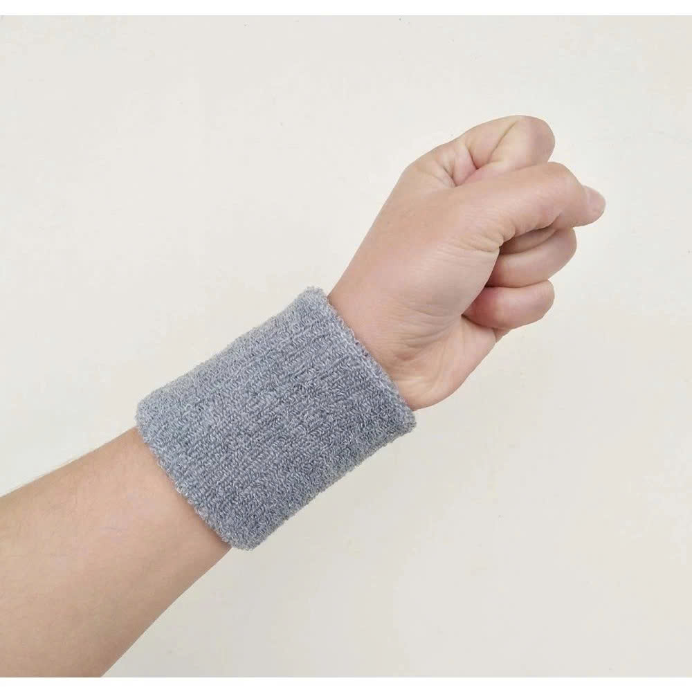 Bộ 2 băng cổ tay thấm mồ hôi thể thao MÀU XÁM Combo 2 băng cổ tay thể thao cao cấp thấm mồ hôi bảo vệ cổ tay