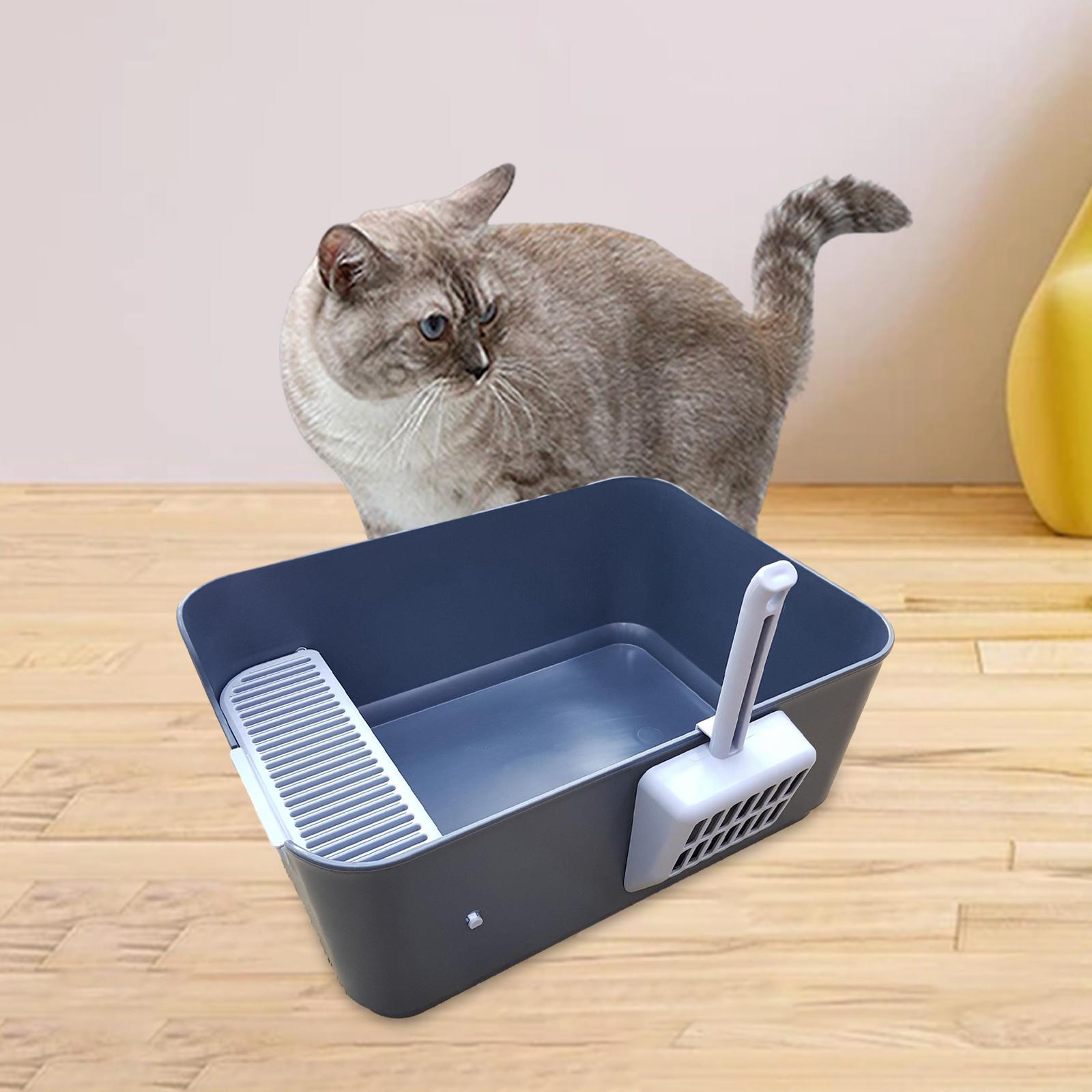 Pets Litter Tray Litter Pan Kitten Splashproof Cage Open  Litter Box