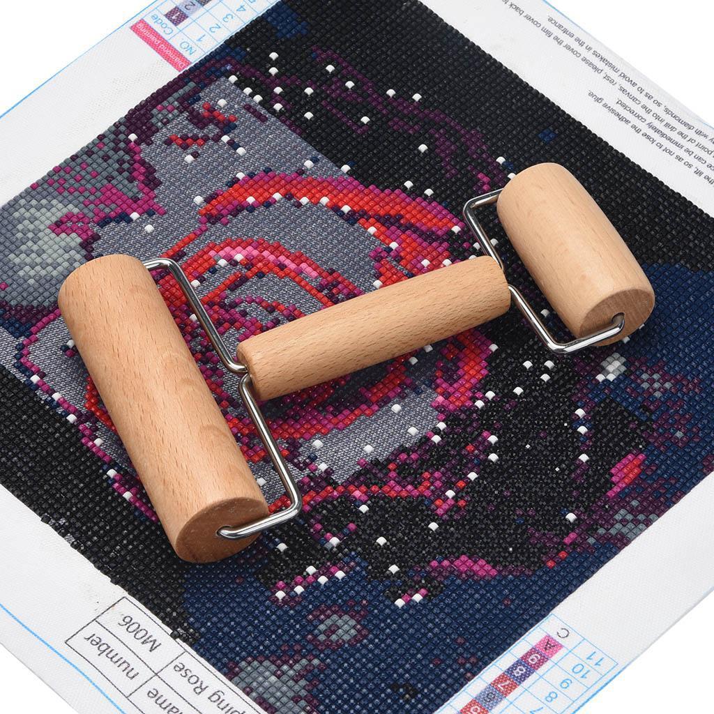 Tool Double Wooden Roller DIY Rhinestone Embroidery Crafts
