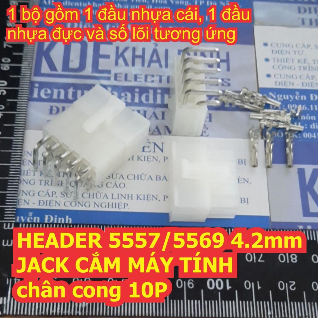 BỘ RỜI ĐẦU NHỰA ĐỰC, CÁI, LÕI SẮT ĐẦU NỐI HEADER 5557/5569 4.2mm JACK CẮM MÁY TÍNH chân cong các loại 2P ~ 10P kde6430