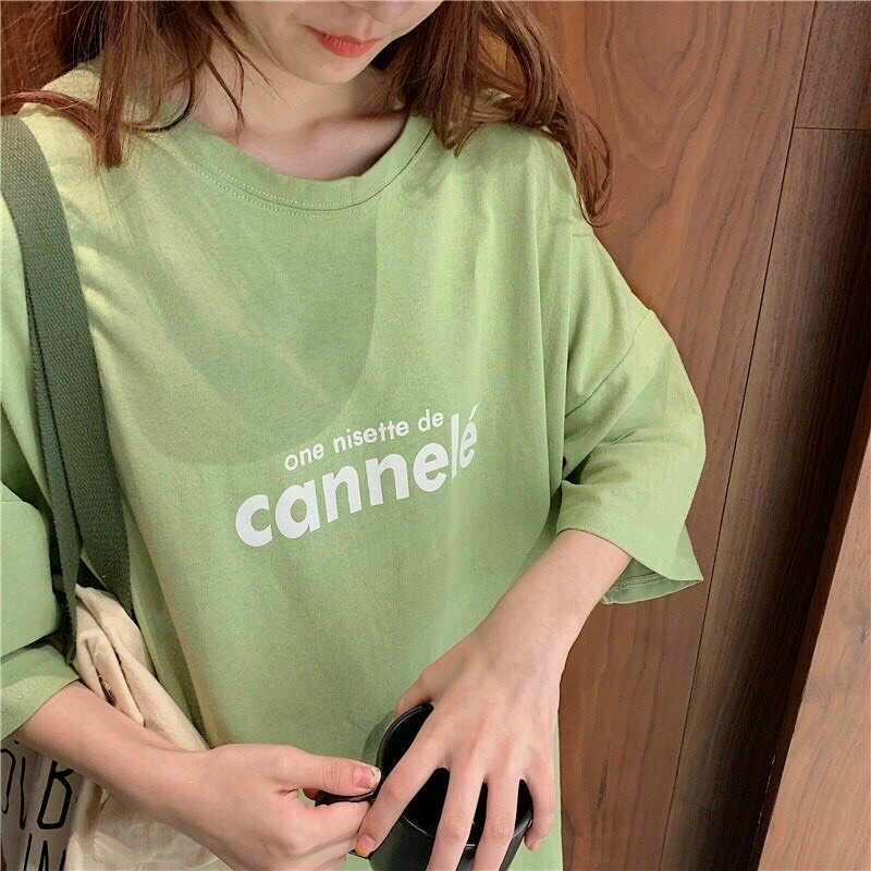 (Full Tag cổ và tay áo) Áo Phông Nam Nữ Form Rộng Tay Lỡ Vải Chất Cotton Mịn Mát Kita Unisex - Mẫu CANNELE (Full Size)