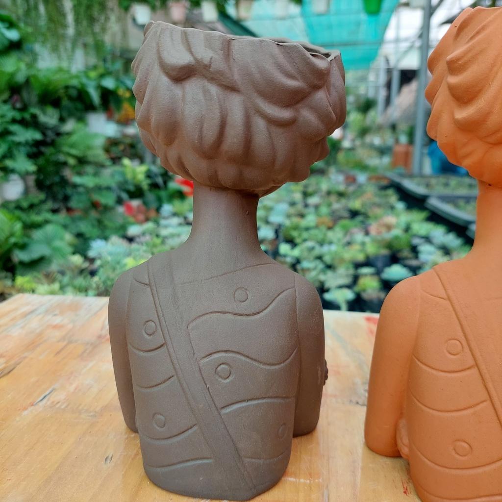 Chậu đất nung Bình Dương - Tomboy, miệng chậu 7cm, chiều cao 20cm