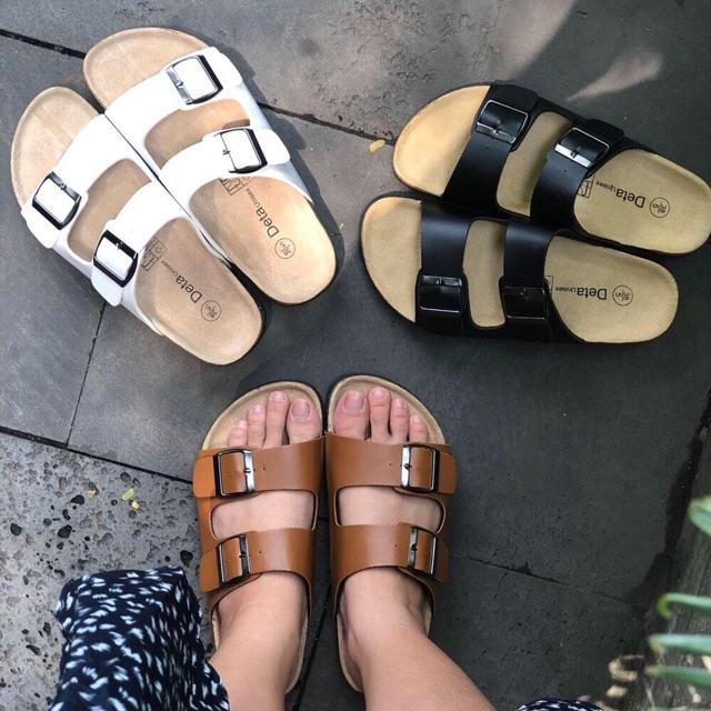 Dép đế trấu unisex 2 quai da VNXK SUVN