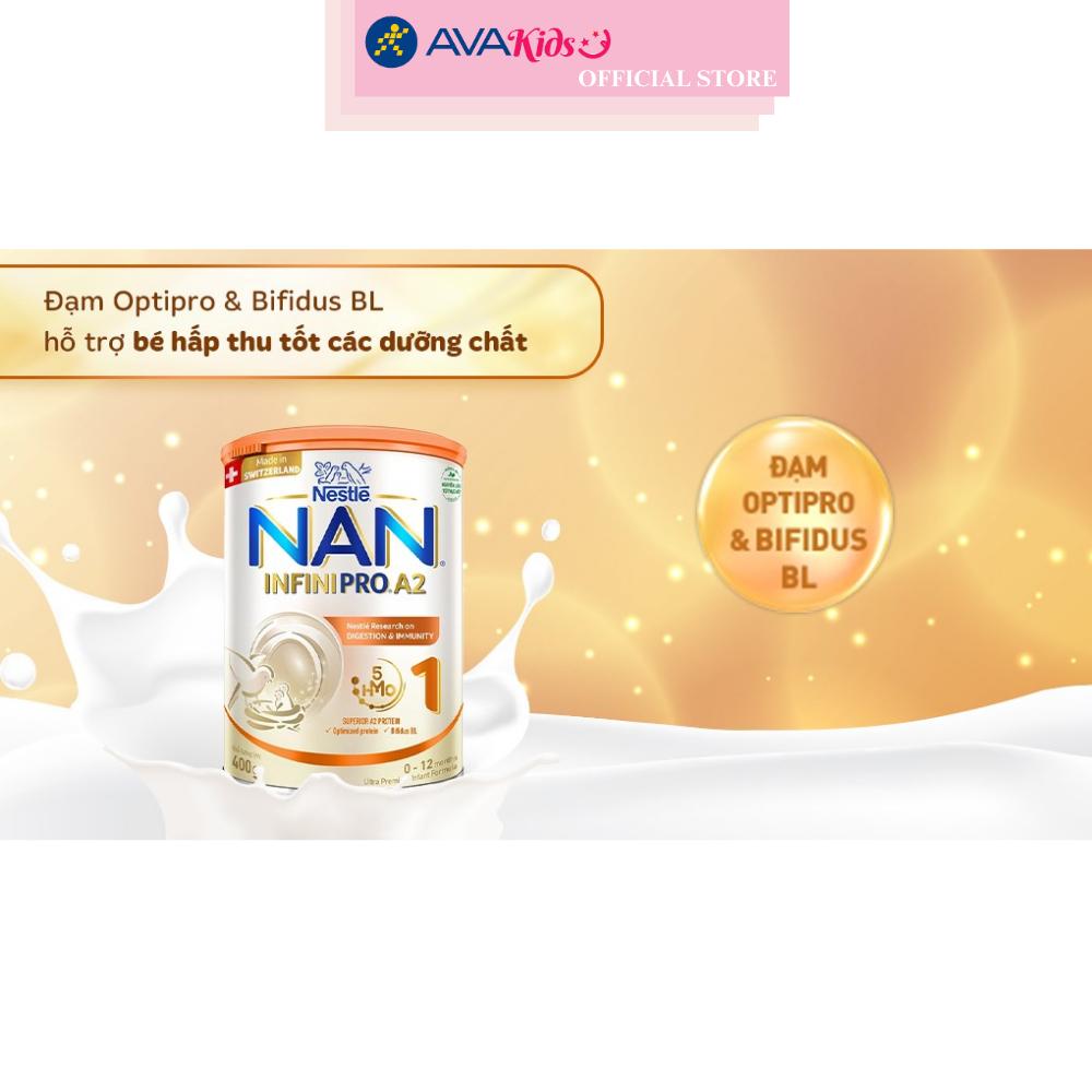 Sữa bột NAN InfiniPro A2 số 1 (đạm quý A2) 400g (0 - 12 tháng)