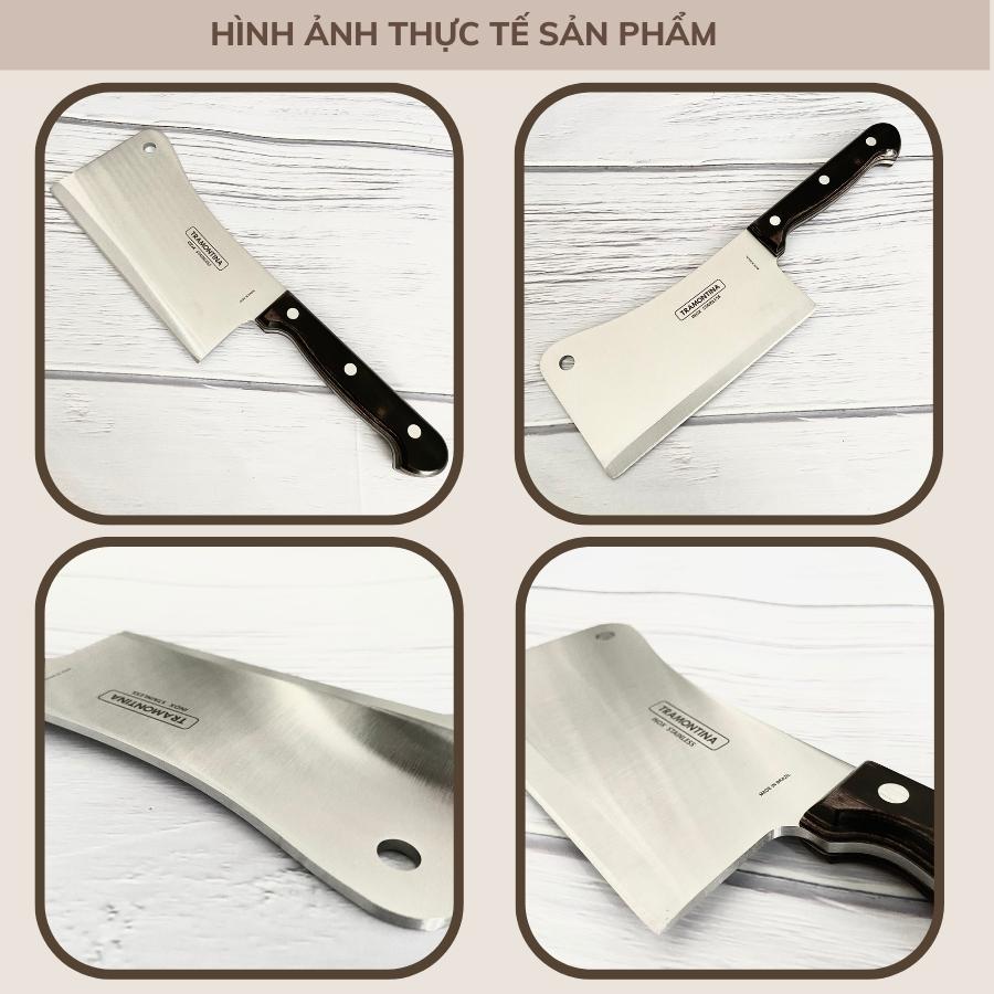 Dao Chặt Xương Tramontina 16cm Cán Gỗ Polywood Chất Liệu Thép Không Gỉ Nhập Khẩu Brazil