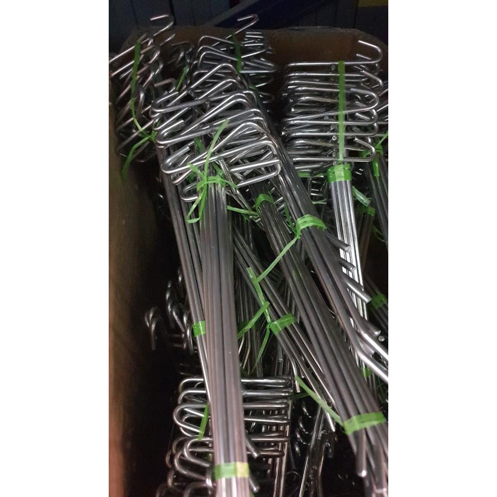 Bộ 10 móc inox cài lưới, tay cài lưới dùng cho tấm lưới treo đồ siêu thị, phụ kiện điện thoại, decor trang trí dài 30 cm