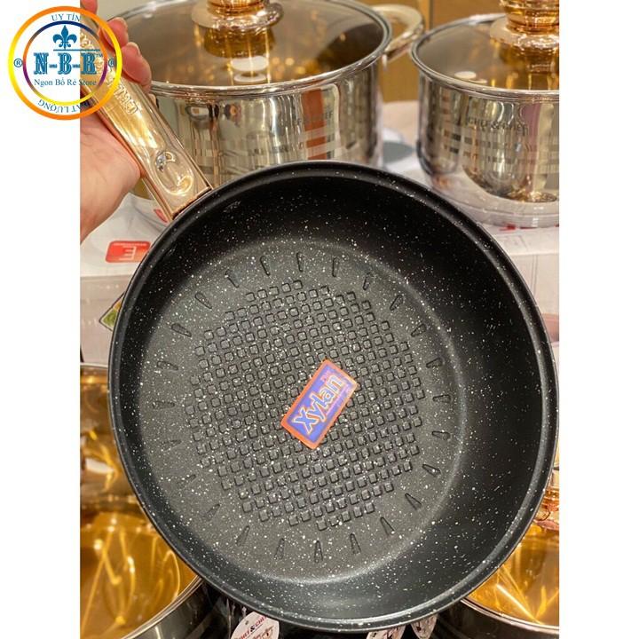 BỘ NỒI VÀ CHẢO 6 MÓN VUNG KÍNH CHEF&CHEF , 12 CHI TIẾT CÓ VUNG KÍNH